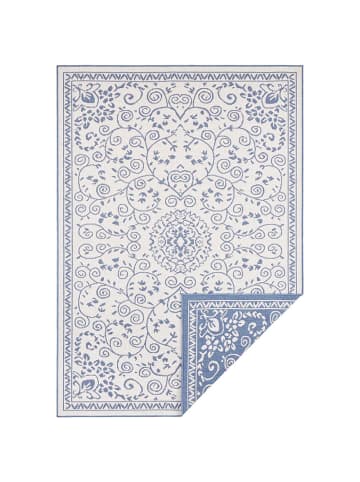 NORTHRUGS In- & Outdoor Wendeteppich Leyte Blau Creme