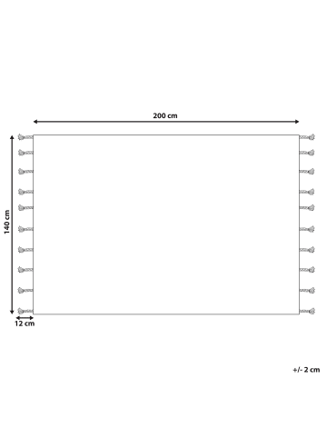 Beliani Kurzflor DOKUZ in Beige/Schwarz - (W) 140 x (H) 0.9 x (L) 200 cm