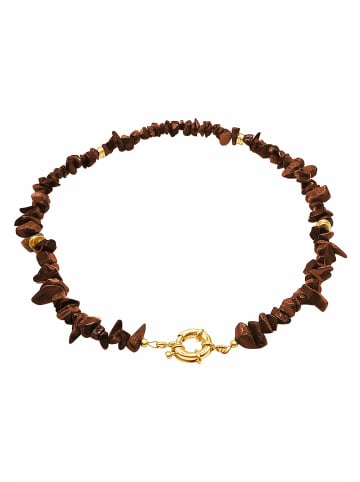 Gemshine Kette mit Anhänger CHIP Achat Edelsteine in gold coloured