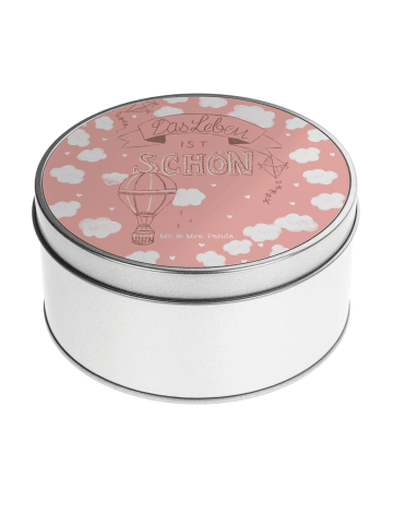 Mr. & Mrs. Panda Kaffeedose Heißluftballon Leben mit Spruch in Bunt