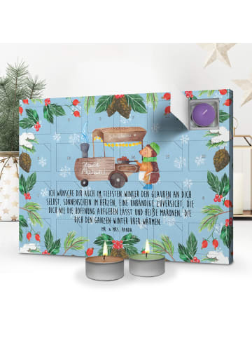 Mr. & Mrs. Panda duft adventskalender Igel Maronen mit Spruch in Eisblau