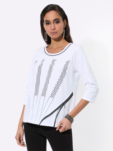 creation L 3/4-Arm-Shirt in weiß-schwarz