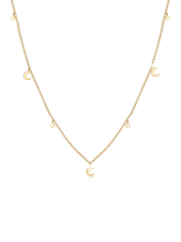 Elli Halskette 925 Sterling Silber Astro, Halbmond, Sterne, Stern in Gold