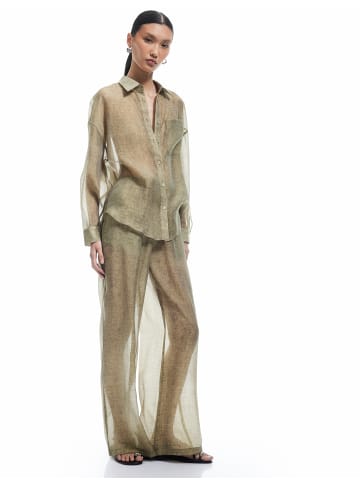 KOTON HOSEN in Khaki Gemustert