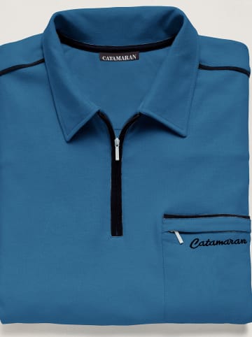 WITT WEIDEN Kurzarm-Poloshirt in jeansblau