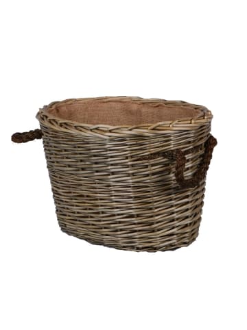 UNUS Weidekorb gefüttert mit Seilgriffen in Grau