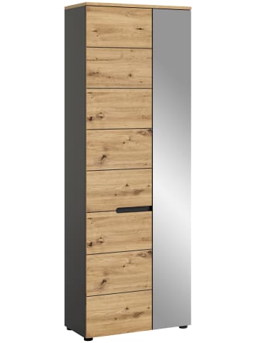 xonox.home Garderobenschrank  (B/H/T: 65x190x37 cm) in Basalt grau und Artisan Nachbildung