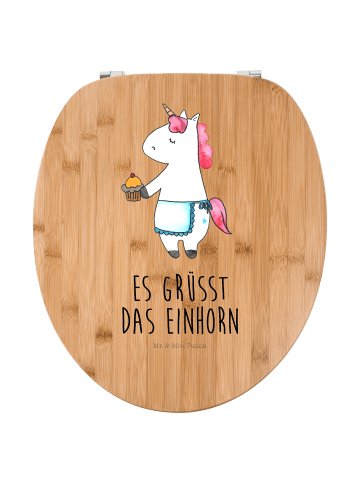 Mr. & Mrs. Panda Motiv WC Sitz Einhorn Muffin mit Spruch in Braun