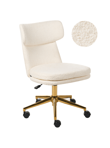 Beliani Bürostuhl GRANBY in Weiß/Gold - (W) 58 x (H) 77 x (L) 58 cm