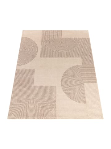 KADIMA DESIGN Teppich Kurzflor Geometrisch Wohnzimmer in Creme