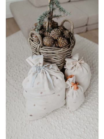 leevje Musselin Geschenksäcke 3er Set 'christmas' in beige
