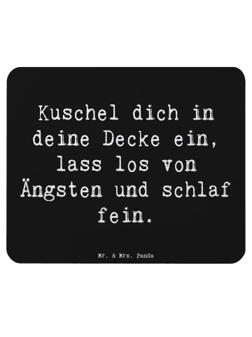 Mr. & Mrs. Panda Maus-Pad Spruch Alleine schlafen lernen mit Spruch in Schwarz