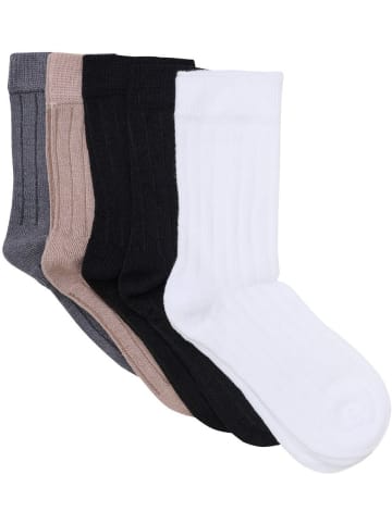 Minymo Kinder Socken "Ankle Sock Rib (5-Pack)" in Schwarz