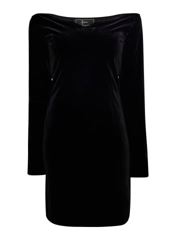 faina Damen Mini Langarmkleid in Schwarz