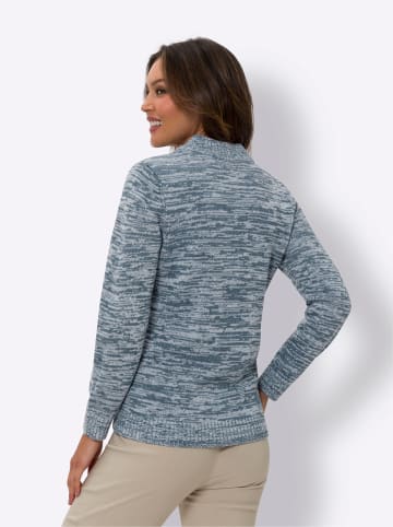 Sieh an! Strickjacke in rauchblau-ecru-meliert