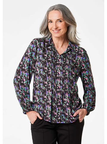 GOLDNER Kurzgröße:  Druckbluse Druckbluse in schwarz / gemustert