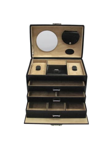 Windrose Merino Schmuckkasten 24.5 cm in schwarz