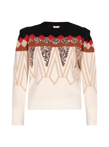 IZIA Damen Pullover in Rot Mehrfarbig