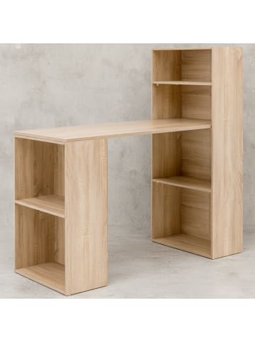 KADIMA DESIGN Computertisch Modern | Mit Regal, XXL 120cm, Anpassbar in Beige