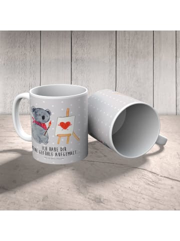 Mr. & Mrs. Panda Haferl Koala Künstler mit Spruch in Grau Pastell