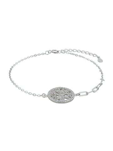Adeliás Damen Armband – Lebensbaum aus 925 Silber mit Zirkonia 17+3 cm in silber