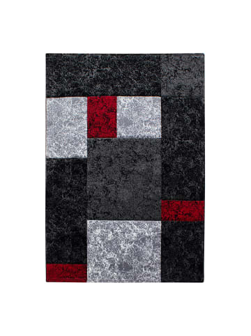 KADIMA DESIGN Teppich Kurzflor Waschbar Karo MONZA Strapazierfähig OEKO-TEX in Rot