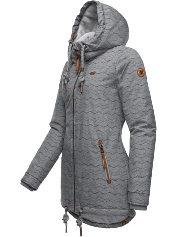 ragwear Winterjacke Zuzka Winter in Grey Zig Zag22