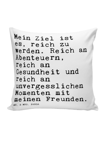 Mr. & Mrs. Panda Kissen Mein Ziel ist es,... mit Spruch in Weiß