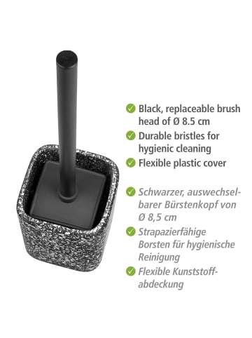 Wenko WC-Garnitur Terrazzo Schwarz, WC-Garnitur Mod. Terrazzo Schwarz in Schwarz
