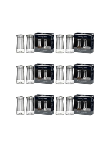 Ritzenhoff & Breker 12-tlg. Salz- & Pfefferstreuer Basic in Transparent-Silber 120 ml