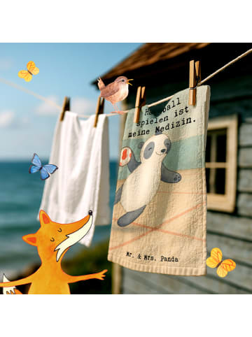 Mr. & Mrs. Panda handtuch baumwolle Panda Handball spielen Desig... in Weiß