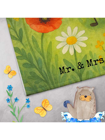 Mr. & Mrs. Panda Gästehandtuch Hummel flauschig Design mit Spruch in Weiß