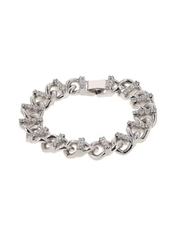 faina Women Chain Link Bracelet With Rhinestones in Silver