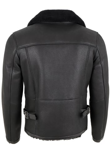 JILANI Lammfell-Lederjacke in Schwarz
