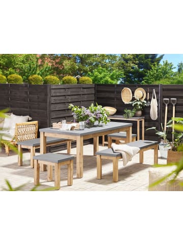 Beliani 5-tlg Gartentisch Set OSTUNI in Grau/Braun
