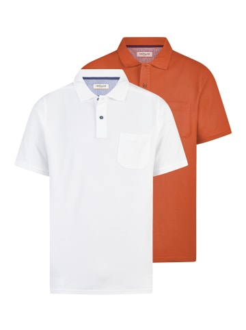 Redmond Poloshirt Basic in Orange / weiß