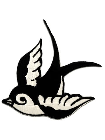 Catch the Patch Schwalbe VogelApplikation Bügelbild inSchwarz