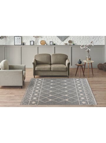 Kayoom Kurzflor Teppich Rhombus 325 in grau - beige - rechteckig