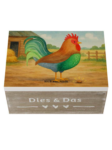 Mr. & Mrs. Panda Box mit Deckel Hahn Korn Design ohne Spruch in Weiß