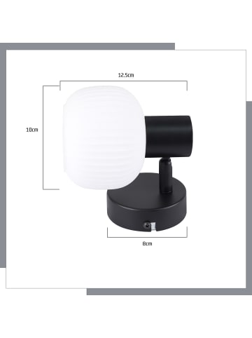 ZMH Deckenleuchte in schwarz 1-flammige E14 Glas Morden schwenkbar Deckenspots