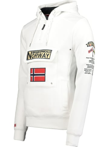 Geographical Norway Hoodie "Gymclass Men Hz 100 Db" in Weiß