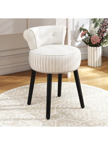 COSTWAY Samt Schminkhocker in Weiß