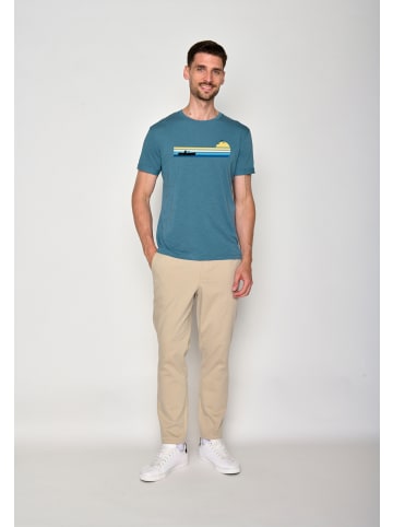 GreenBomb T-Shirt Nature Canoe River in Schlammiges Blau