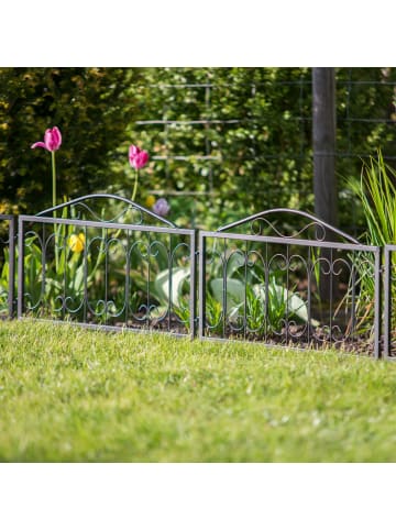 relaxdays 8 x Beetzaun "Ornamente" in Schwarz