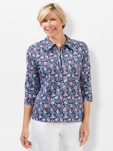 WITT WEIDEN Shirt in marine-altrosa-bedruckt