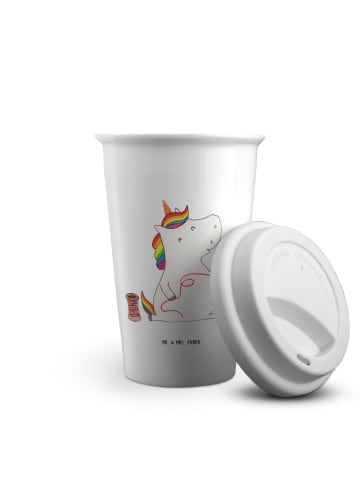 Mr. & Mrs. Panda Coffee To Go Becher Einhorn Näherin ohne Spruch in Weiß