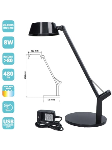 Maxcom Maxcom GlowPro 8W Dimmbare LED-Tischlampe Schwarz in Schwarz