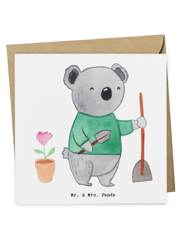 Mr. & Mrs. Panda faltkarte Gärtner Herz ohne Spruch in Weiß