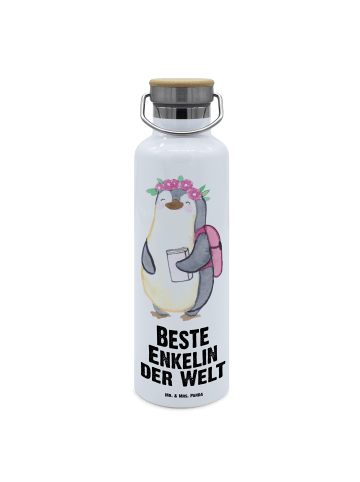 Mr. & Mrs. Panda Trinkflasche Pinguin Beste Enkelin der Welt mit... in Weiß