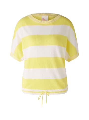 Oui Pullover reines Leinen in white yellow